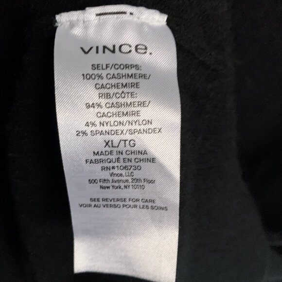 Vince Cashmere Weekend V-Neck Sweater XL Black - Picture 8 of 8